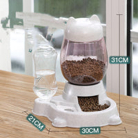 HKM-9149117 Automatic Cat and Dog Food and Water Dispenser with 2.2L Grain Storage and 528ml Water Capacity
