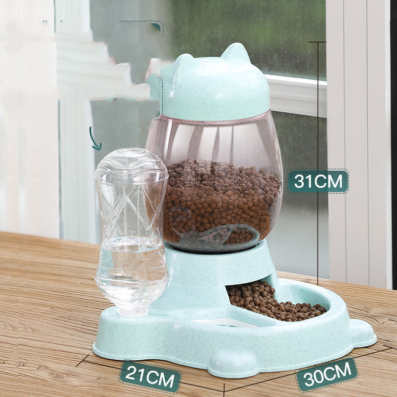 HKM-9149117 Automatic Cat and Dog Food and Water Dispenser with 2.2L Grain Storage and 528ml Water Capacity