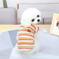 HKM-9149629 Colorful Pet Clothes: Striped Skirts & Vests for Dogs in Pink and Orange