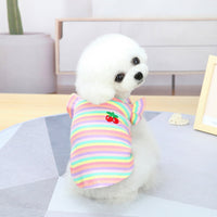 HKM-9149629 Colorful Pet Clothes: Striped Skirts & Vests for Dogs in Pink and Orange