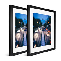 HKM-915027 Black Wood Pattern Photo Frame with Real Glass Front for Wall Display