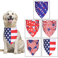 HKM-9150653 American Flag Triangle Towel for Pets - Single Layer Polyester Slobber Towel