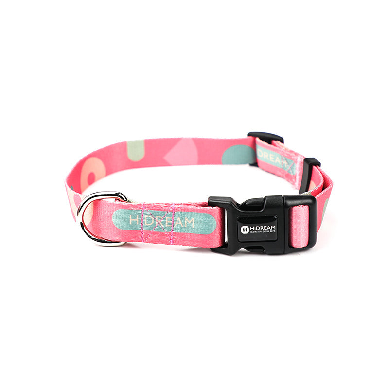 HKM-9152829 Durable High-Density Polyester Dog Collar and Leash with Comfortable Soft Design and Metal Fittings