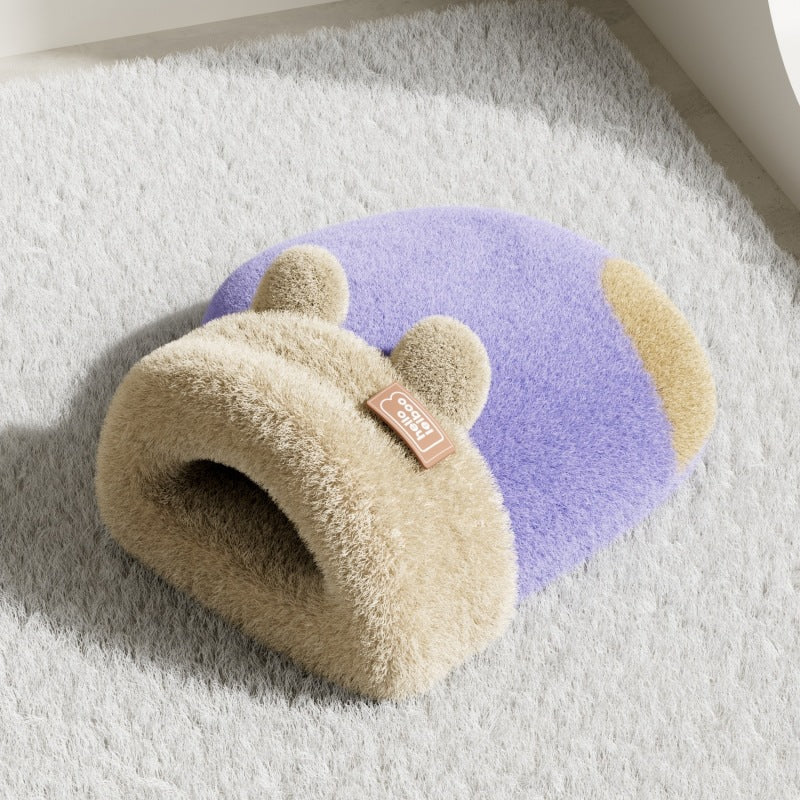 HKM-9153085 Winter Cozy Cat Sleeping Bag in Plush Material - Available in Multiple Designs and Sizes