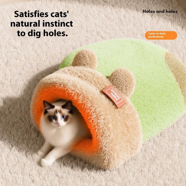 HKM-9153085 Winter Cozy Cat Sleeping Bag in Plush Material - Available in Multiple Designs and Sizes