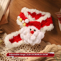 HKM-9153597 Winter Pet Scarf with Cartoon Patterns for Dogs and Cats - Christmas Designs, Wool Material, Multiple Sizes Available