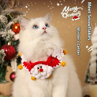 HKM-9153597 Winter Pet Scarf with Cartoon Patterns for Dogs and Cats - Christmas Designs, Wool Material, Multiple Sizes Available