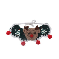 HKM-9153597 Winter Pet Scarf with Cartoon Patterns for Dogs and Cats - Christmas Designs, Wool Material, Multiple Sizes Available