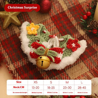 HKM-9153597 Winter Pet Scarf with Cartoon Patterns for Dogs and Cats - Christmas Designs, Wool Material, Multiple Sizes Available