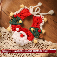 HKM-9153597 Winter Pet Scarf with Cartoon Patterns for Dogs and Cats - Christmas Designs, Wool Material, Multiple Sizes Available