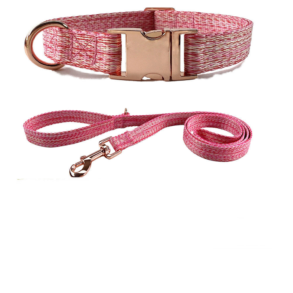 HKM-9154877 Faux Linen Dog Leash with Metal Buckle in Multiple Colors