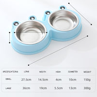 HKM-9156285 Stainless Steel Double Pet Bowl for Dogs and Cats, Ideal for Food and Water
