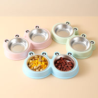 HKM-9156285 Stainless Steel Double Pet Bowl for Dogs and Cats, Ideal for Food and Water