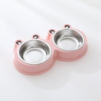 HKM-9156285 Stainless Steel Double Pet Bowl for Dogs and Cats, Ideal for Food and Water