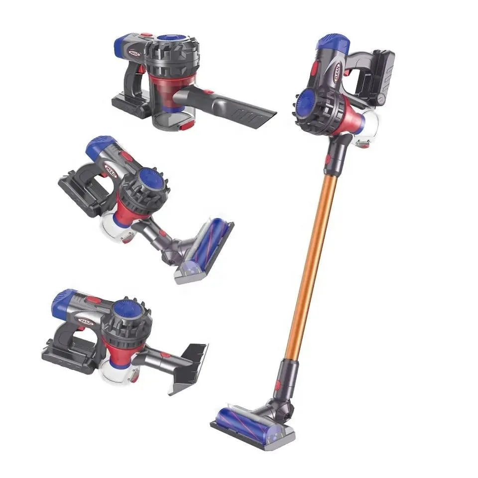HKM-915667 3-in-1 Mini Plastic Vacuum Cleaner Toy Set for Kids - Pretend Play Household Appliance