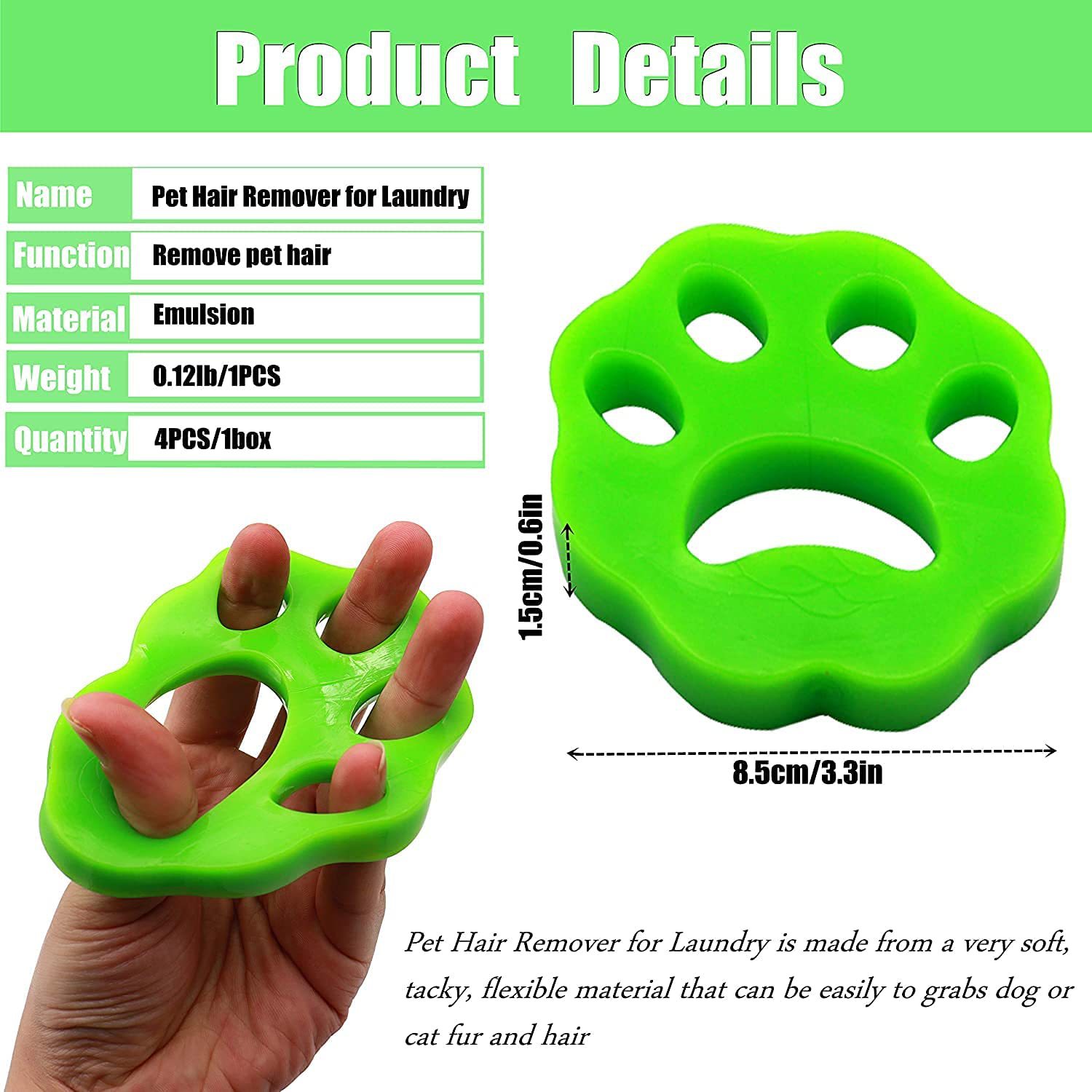 HKM-9157181 Silicone Sticky Clothes Dust Remover - Set of 4 in Yellow and Green