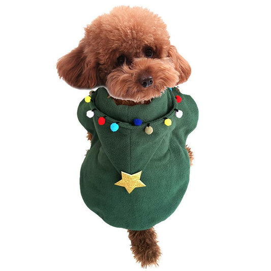 HKM-915731 Christmas Cloak with Hood for Pets - Cute and Cozy Winter Costume for Dogs and Cats