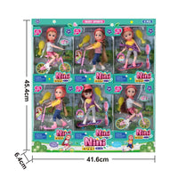 HKM-915795 Movable Joints Mini Baby Doll Set with Skateboard for Ages 2 to 7