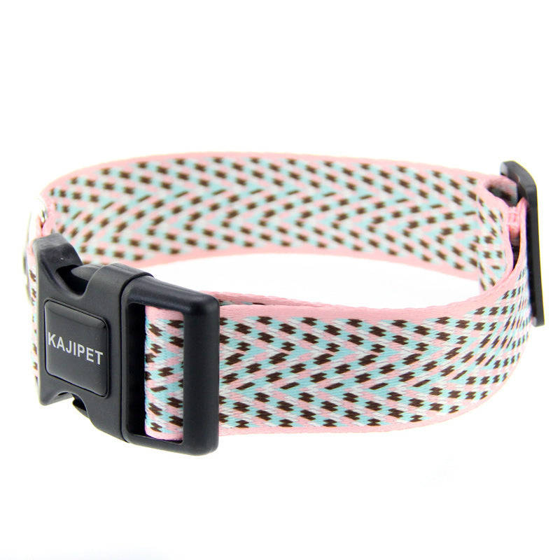 HKM-9158077 Teddy Vest-style Collar and Chest Strap Set for Small and Medium Dogs, Adjustable Nylon Leash and Harness