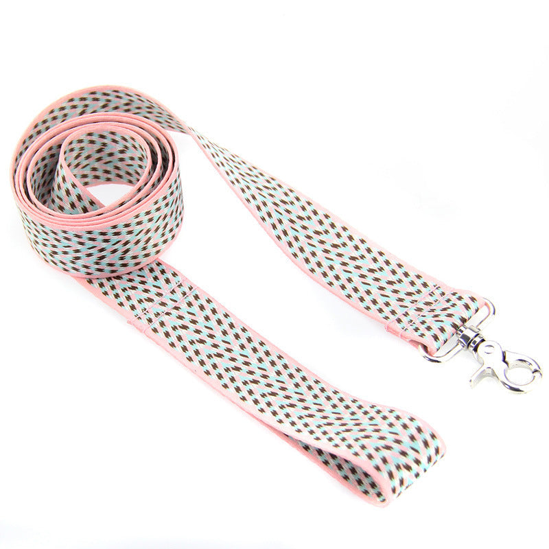 HKM-9158077 Teddy Vest-style Collar and Chest Strap Set for Small and Medium Dogs, Adjustable Nylon Leash and Harness