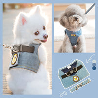 HKM-9158589 Adjustable Square Denim Dog Traction Rope for Safety and Stability