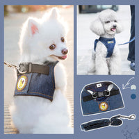 HKM-9158589 Adjustable Square Denim Dog Traction Rope for Safety and Stability