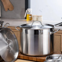 HKM-915859 Stainless Steel Stockpot Set - 24/26/28/30cm Cooking Pots for Commercial Kitchens