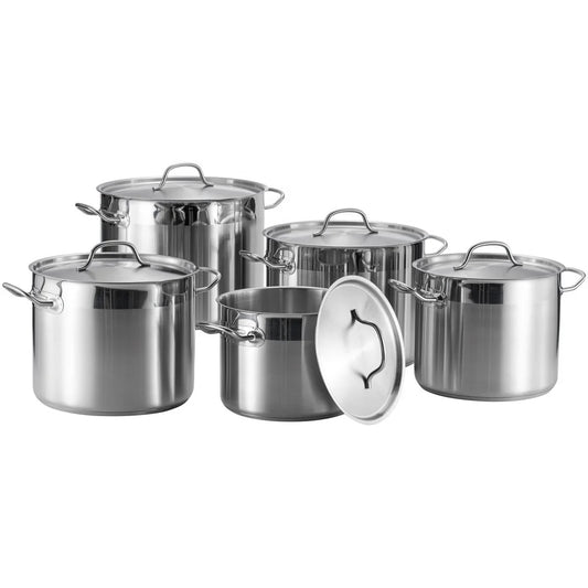 HKM-915859 Stainless Steel Stockpot Set - 24/26/28/30cm Cooking Pots for Commercial Kitchens