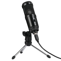 HKM-915859 USB Condenser Microphone in Black for Clear Audio Recording