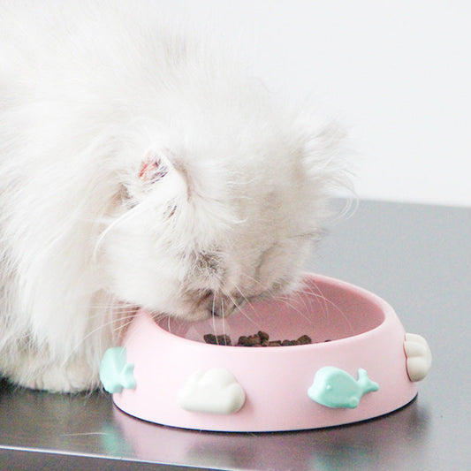 HKM-9158973 Anti-Skid Plastic Dog Bowl with Colorful Designs - Multiple Sizes and Styles Available