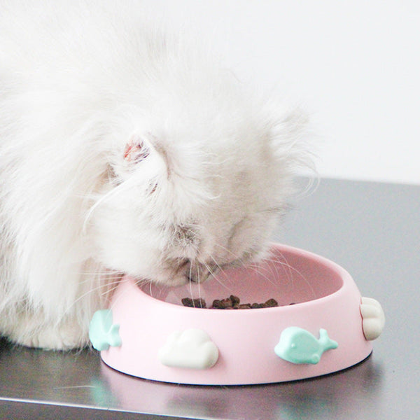 HKM-9158973 Anti-Skid Plastic Dog Bowl with Colorful Designs - Multiple Sizes and Styles Available