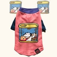 HKM-9159357 Thin Style Pet Apparel for Dogs and Cats in Fun Canned Food Prints