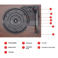 HKM-915987 Stylish Record Player Phonograph with External Amplifier Compatibility