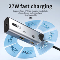 HKM-916051 Metal 3-in-1 Audio Adapter with Charging and 3.5mm Headphone Jack for iPhone