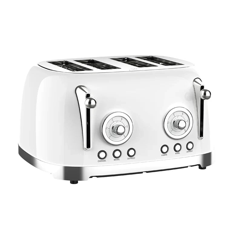 HKM-916051 Retro 4-Slice Electric Toaster with Dust Cover for Breakfast Bread Making
