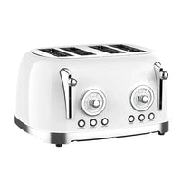 HKM-916051 Retro 4-Slice Electric Toaster with Dust Cover for Breakfast Bread Making