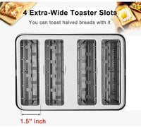 HKM-916051 Retro 4-Slice Electric Toaster with Dust Cover for Breakfast Bread Making