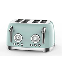 HKM-916051 Retro 4-Slice Electric Toaster with Dust Cover for Breakfast Bread Making