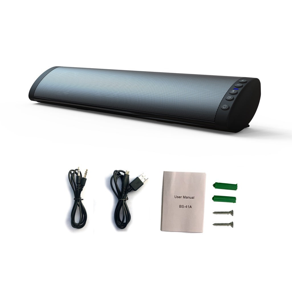 HKM-916371 Wall-Mounted Bluetooth Speaker with USB and AUX Connection, Two 5W Speakers, 2000mAh Battery, Radio Function