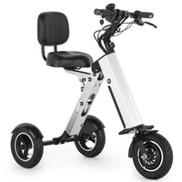 HKM-916499 Folding Electric Tricycle Mobility Scooter with Backrest Seat for Adults, Lightweight and Removable Battery
