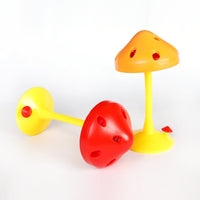 HKM-9165373 Rotating Mushroom Cat Toy for Relieving Stress - Soft Silicone Red and Yellow