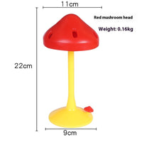HKM-9165373 Rotating Mushroom Cat Toy for Relieving Stress - Soft Silicone Red and Yellow