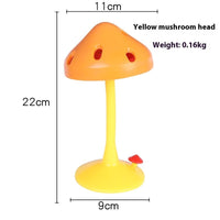 HKM-9165373 Rotating Mushroom Cat Toy for Relieving Stress - Soft Silicone Red and Yellow
