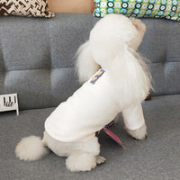 HKM-916563 Comfortable Cotton Striped Dog Sweater in Navy Blue, Lotus Root Pink, and Original White