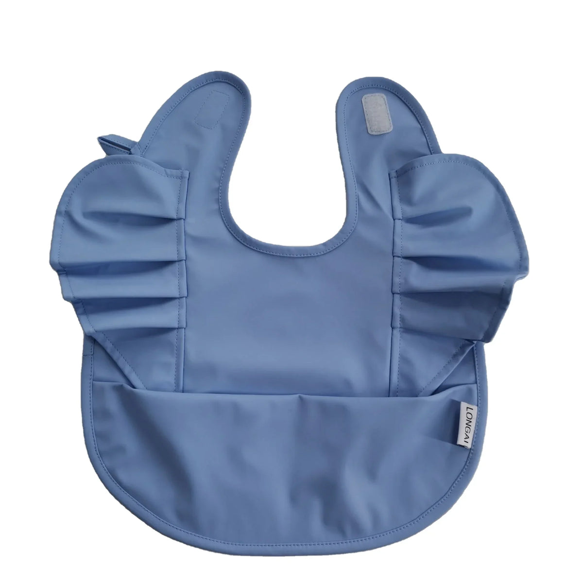 HKM-916691 2022 Hot Sell Customized Washable Waterproof Baby Bib for Feeding PU Big Pocket Polyester