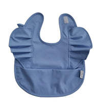 HKM-916691 2022 Hot Sell Customized Washable Waterproof Baby Bib for Feeding PU Big Pocket Polyester