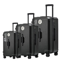 HKM-916691 3-Piece Leather Luggage Set with Travel Suitcase and Tote Bags