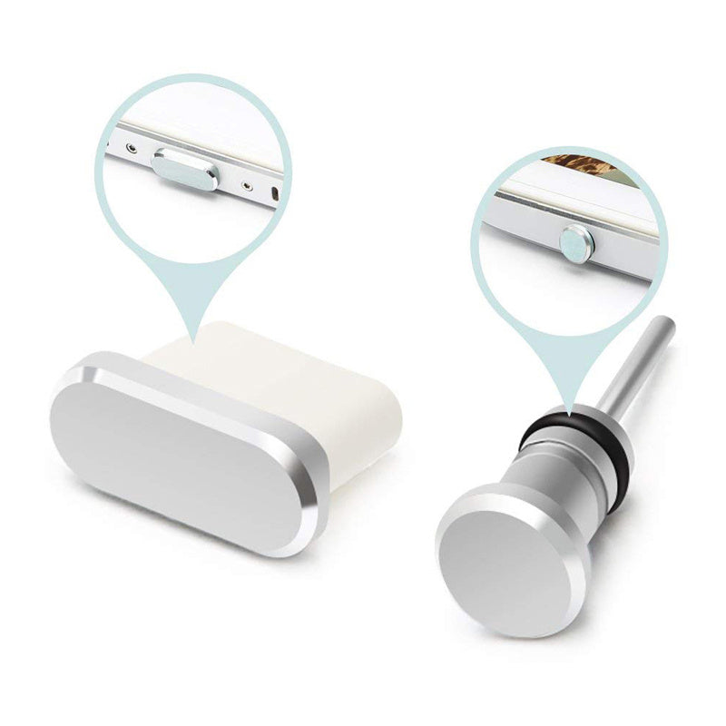 HKM-916691 Dust Plug for Mobile Phone Earphone and Charging Ports - Alloy Design in Cool Black, Space Silver, Rose Gold, and Local Gold