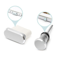 HKM-916691 Dust Plug for Mobile Phone Earphone and Charging Ports - Alloy Design in Cool Black, Space Silver, Rose Gold, and Local Gold