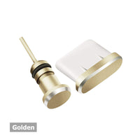 HKM-916691 Dust Plug for Mobile Phone Earphone and Charging Ports - Alloy Design in Cool Black, Space Silver, Rose Gold, and Local Gold